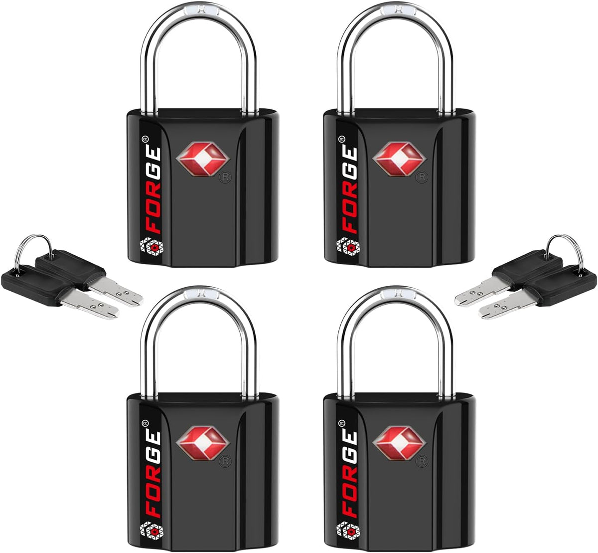 OX 1'' Wide 1.8'' Tall, TSA Approved Luggage Locks: Key Locks for Travel. Ultra Secure Dimple Key Travel Locks Alloy Body. for Luggage, Backpack, Small Toolbox and More. Black.