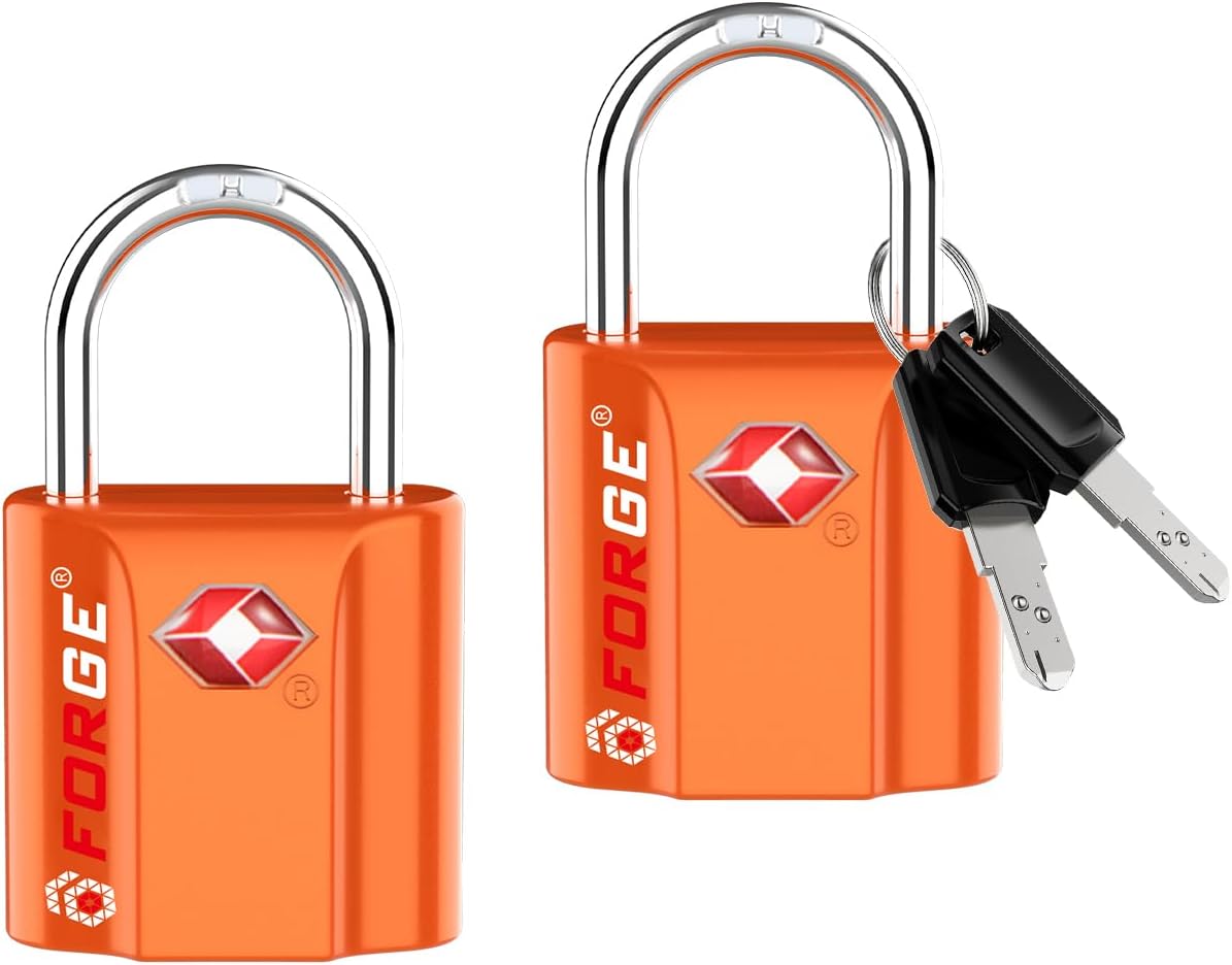 OX 1'' Wide 1.8'' Tall, TSA Approved Luggage Locks: Key Locks for Travel. Ultra Secure Dimple Key Travel Locks Alloy Body. for Luggage, Backpack, Small Toolbox and More. Black.