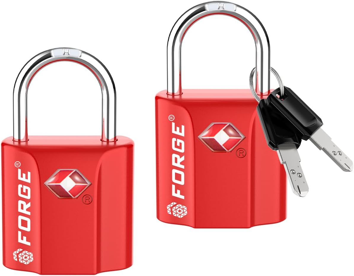 OX 1'' Wide 1.8'' Tall, TSA Approved Luggage Locks: Key Locks for Travel. Ultra Secure Dimple Key Travel Locks Alloy Body. for Luggage, Backpack, Small Toolbox and More. Black.