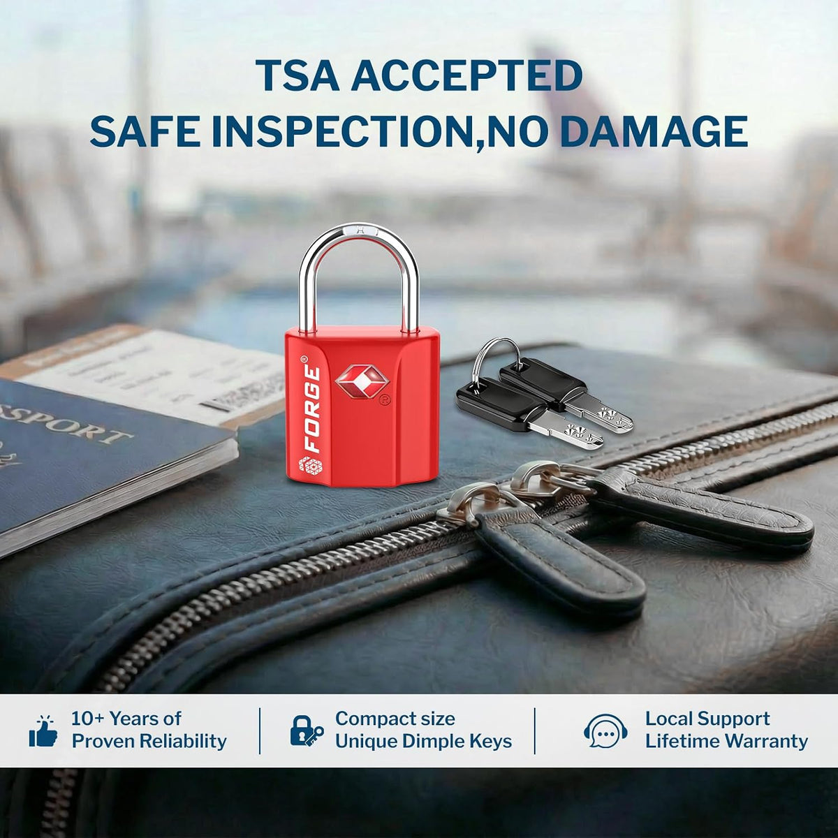 OX 1'' Wide 1.8'' Tall, TSA Approved Luggage Locks: Key Locks for Travel. Ultra Secure Dimple Key Travel Locks Alloy Body. for Luggage, Backpack, Small Toolbox and More. Black.