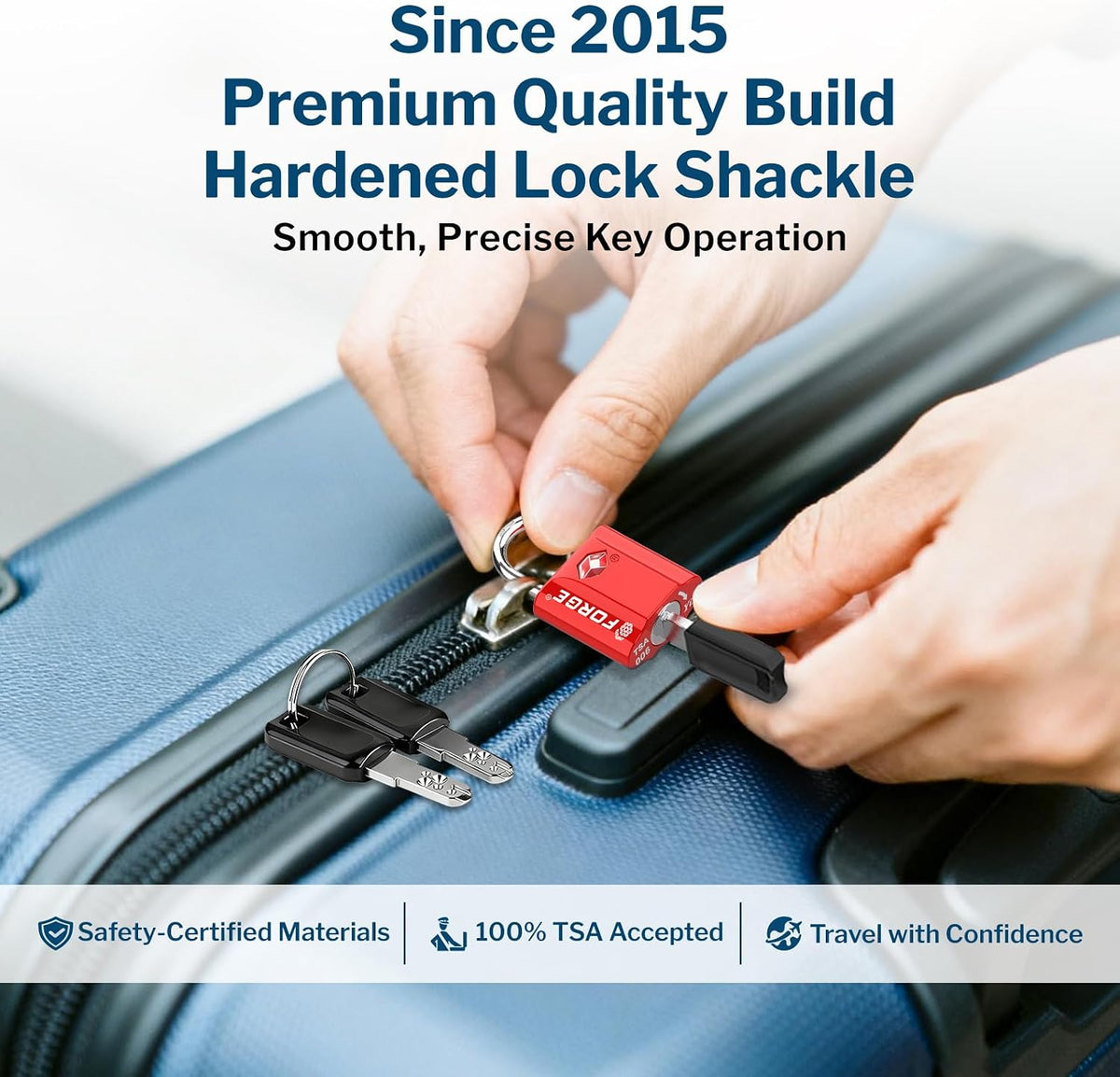 OX 1'' Wide 1.8'' Tall, TSA Approved Luggage Locks: Key Locks for Travel. Ultra Secure Dimple Key Travel Locks Alloy Body. for Luggage, Backpack, Small Toolbox and More. Black.
