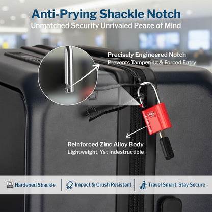 OX 1'' Wide 1.8'' Tall, TSA Approved Luggage Locks: Key Locks for Travel. Ultra Secure Dimple Key Travel Locks Alloy Body. for Luggage, Backpack, Small Toolbox and More. Black.