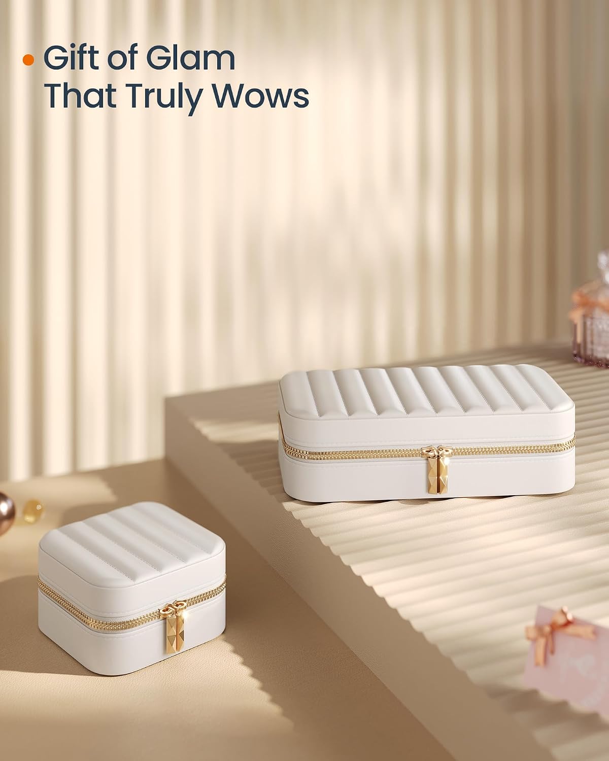 Travel Jewelry Case, Portable Box Organizer with Mirror