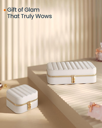 Travel Jewelry Case, Portable Box Organizer with Mirror