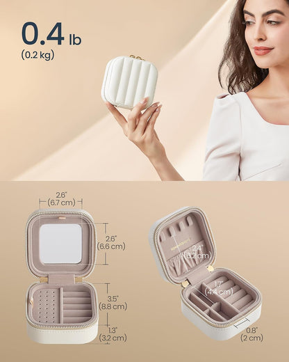 Travel Jewelry Case, Portable Box Organizer with Mirror
