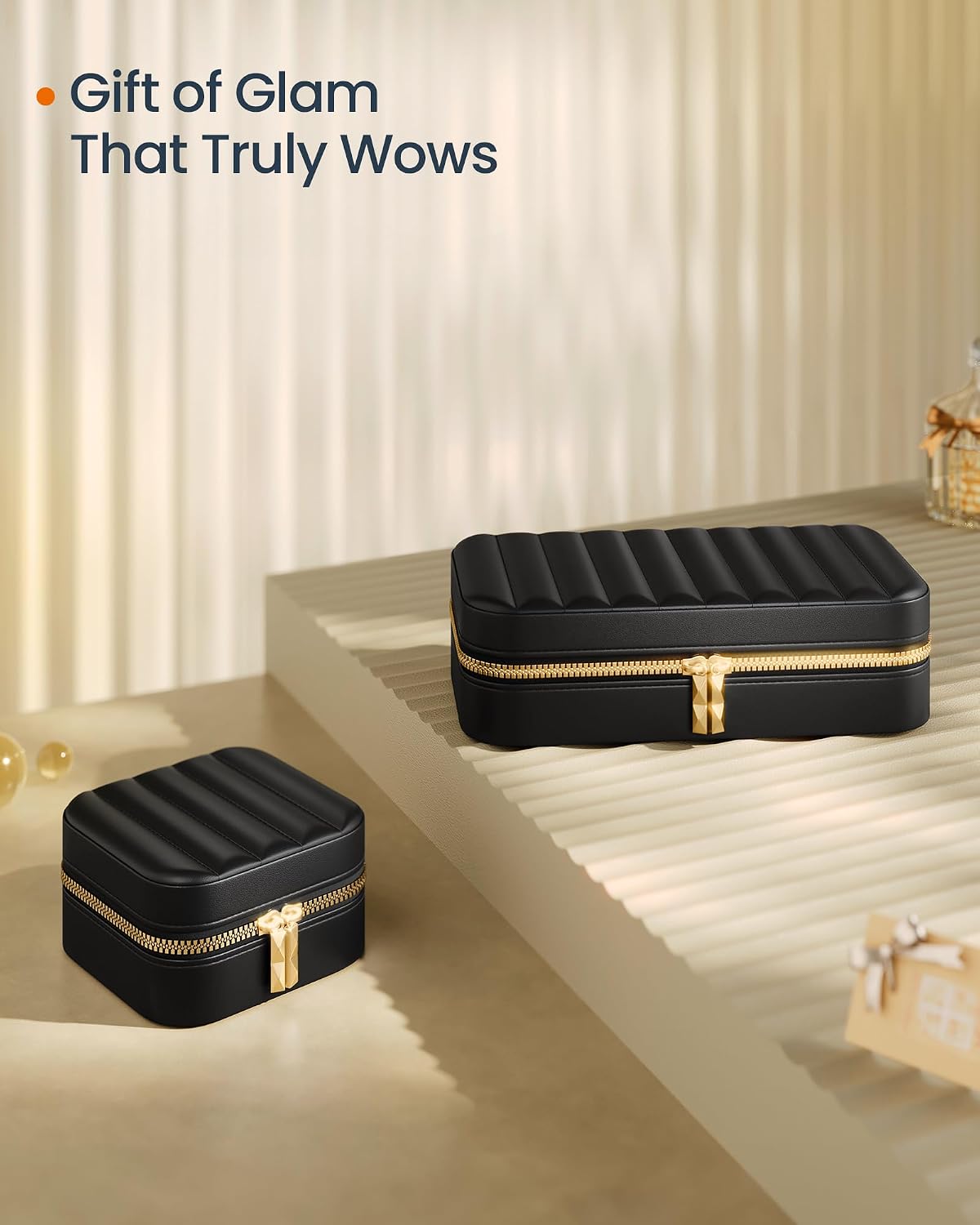 Travel Jewelry Case, Portable Box Organizer with Mirror