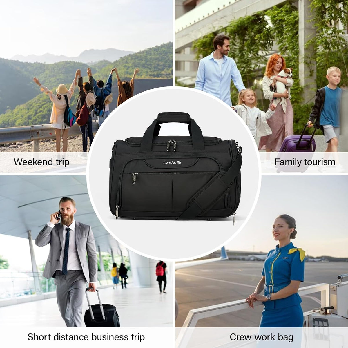 Small Underseat Carry On Luggage Bags for Travel with 10 Pockets.