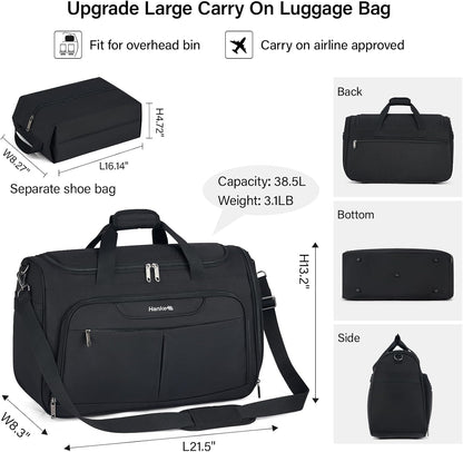 Small Underseat Carry On Luggage Bags for Travel with 10 Pockets.