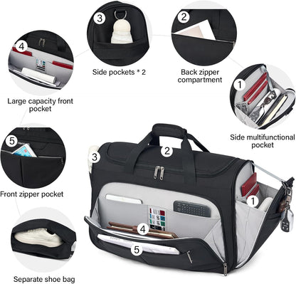 Small Underseat Carry On Luggage Bags for Travel with 10 Pockets.