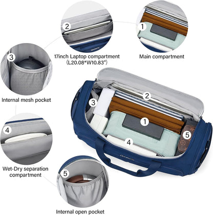 Small Underseat Carry On Luggage Bags for Travel with 10 Pockets.