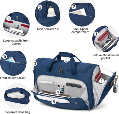 Small Underseat Carry On Luggage Bags for Travel with 10 Pockets.