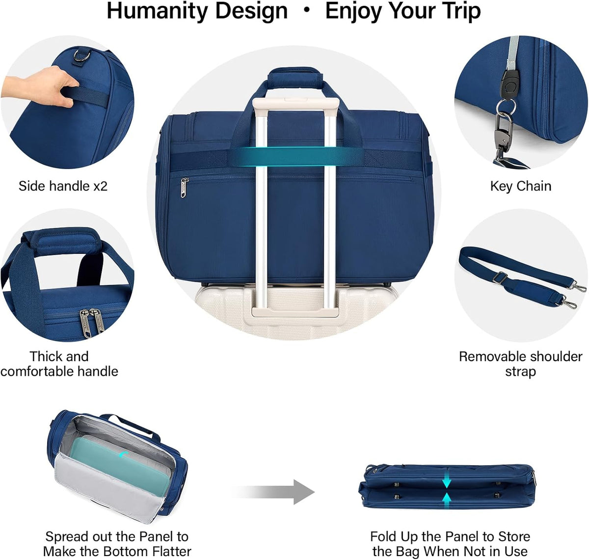 Small Underseat Carry On Luggage Bags for Travel with 10 Pockets.