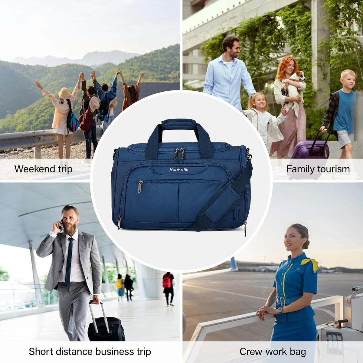 Small Underseat Carry On Luggage Bags for Travel with 10 Pockets.