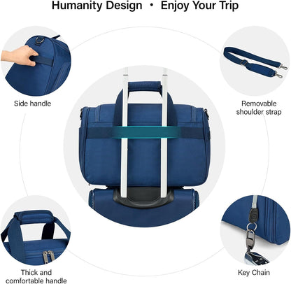 Small Underseat Carry On Luggage Bags for Travel with 10 Pockets.