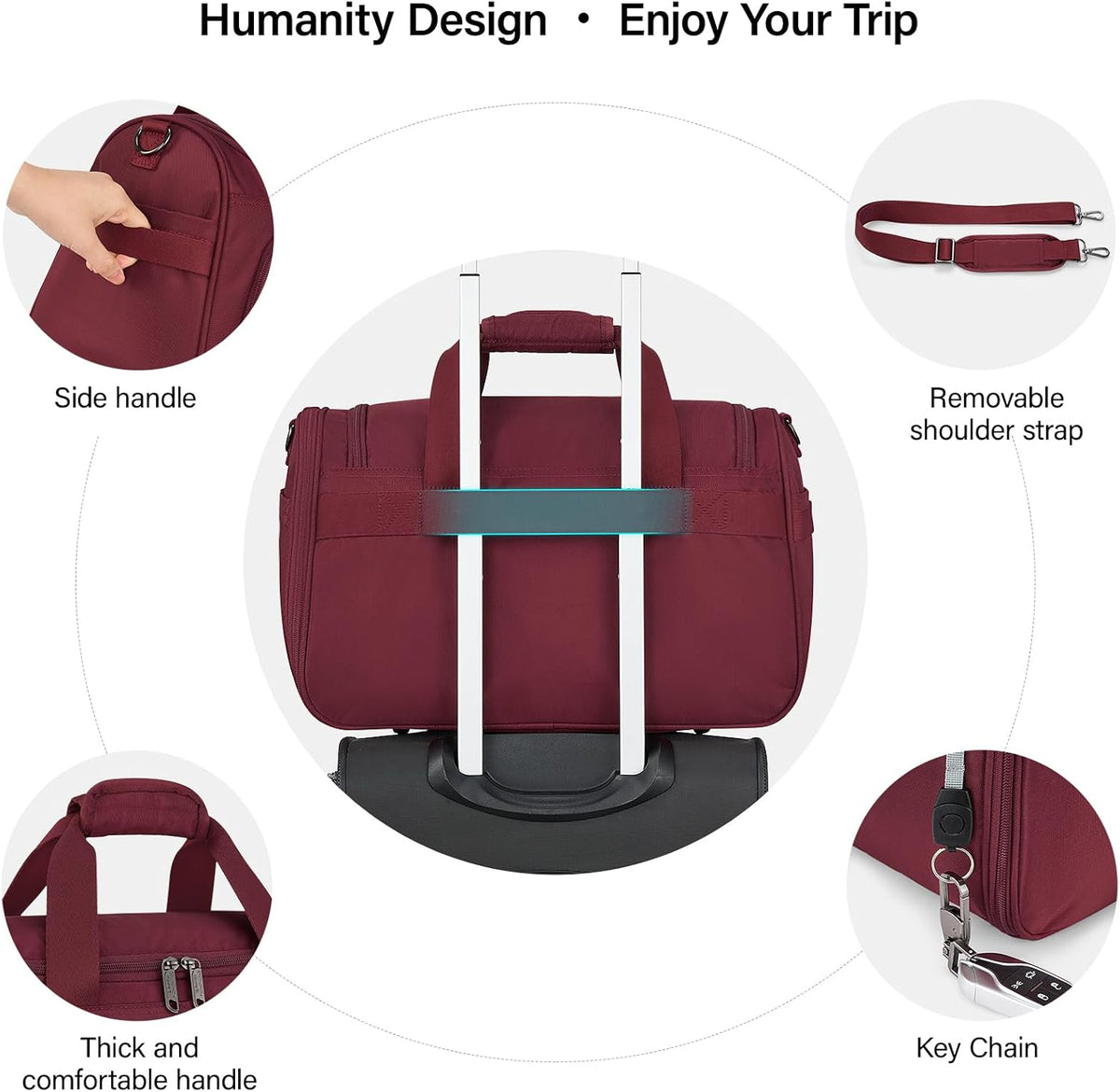 Small Underseat Carry On Luggage Bags for Travel with 10 Pockets.