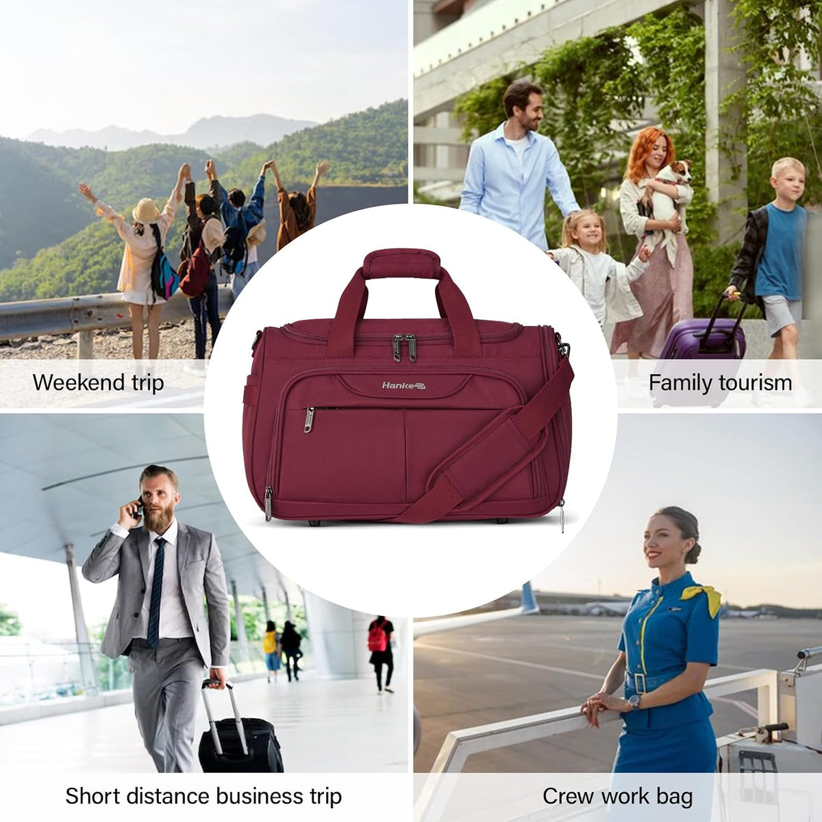 Small Underseat Carry On Luggage Bags for Travel with 10 Pockets.