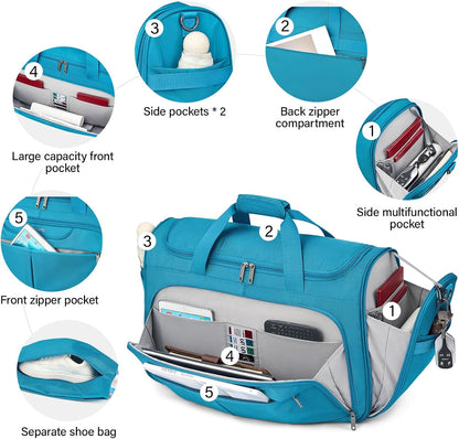 Small Underseat Carry On Luggage Bags for Travel with 10 Pockets.