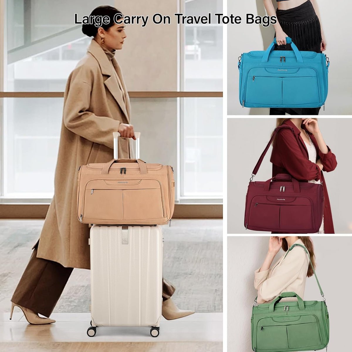 Small Underseat Carry On Luggage Bags for Travel with 10 Pockets.
