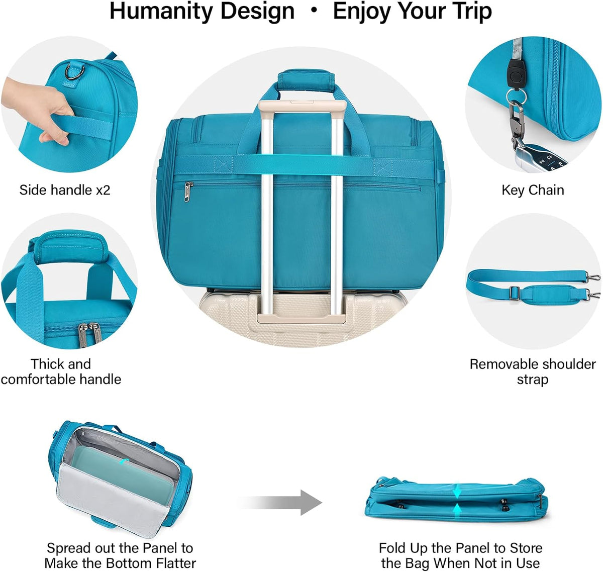 Small Underseat Carry On Luggage Bags for Travel with 10 Pockets.