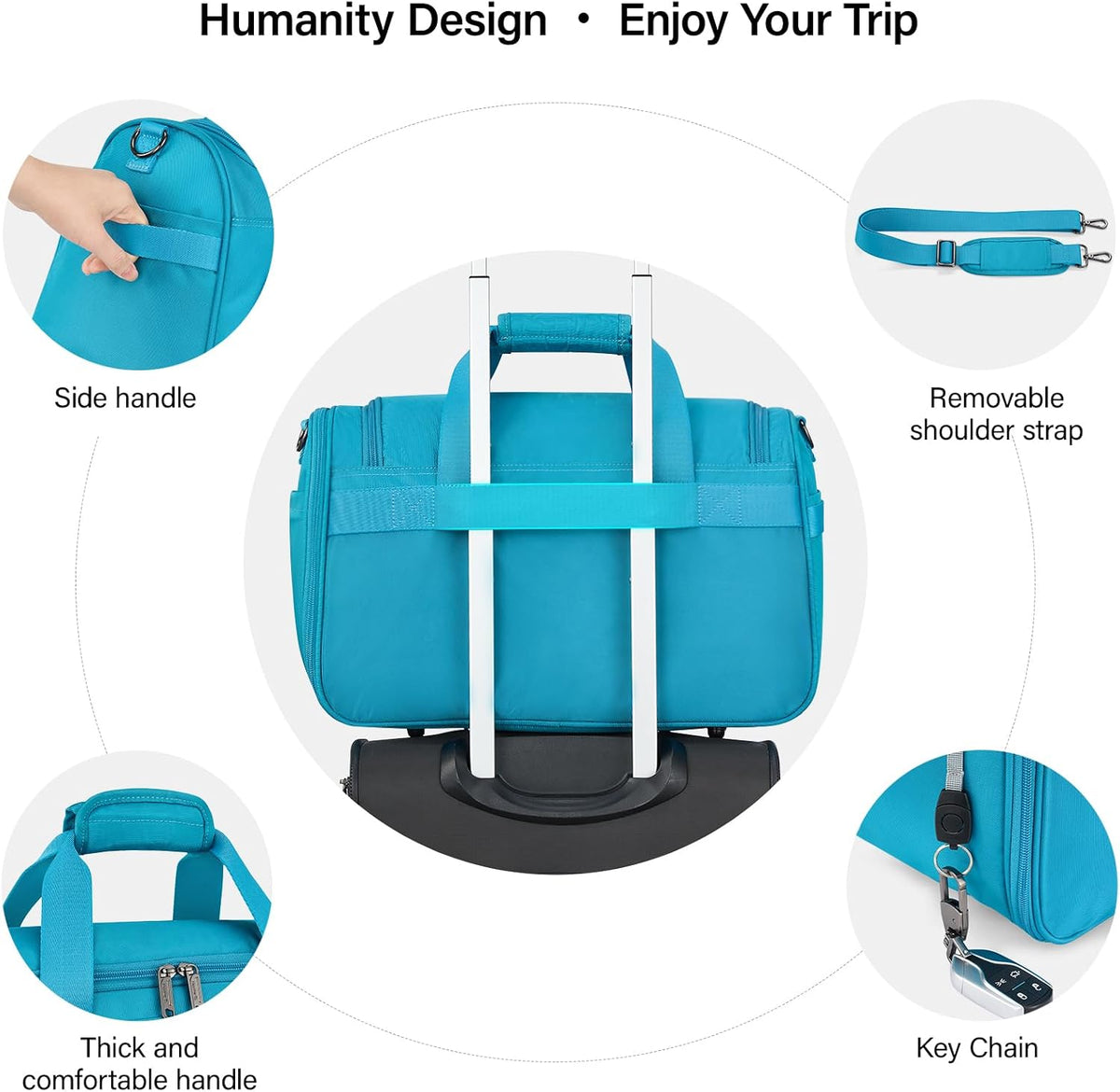 Small Underseat Carry On Luggage Bags for Travel with 10 Pockets.