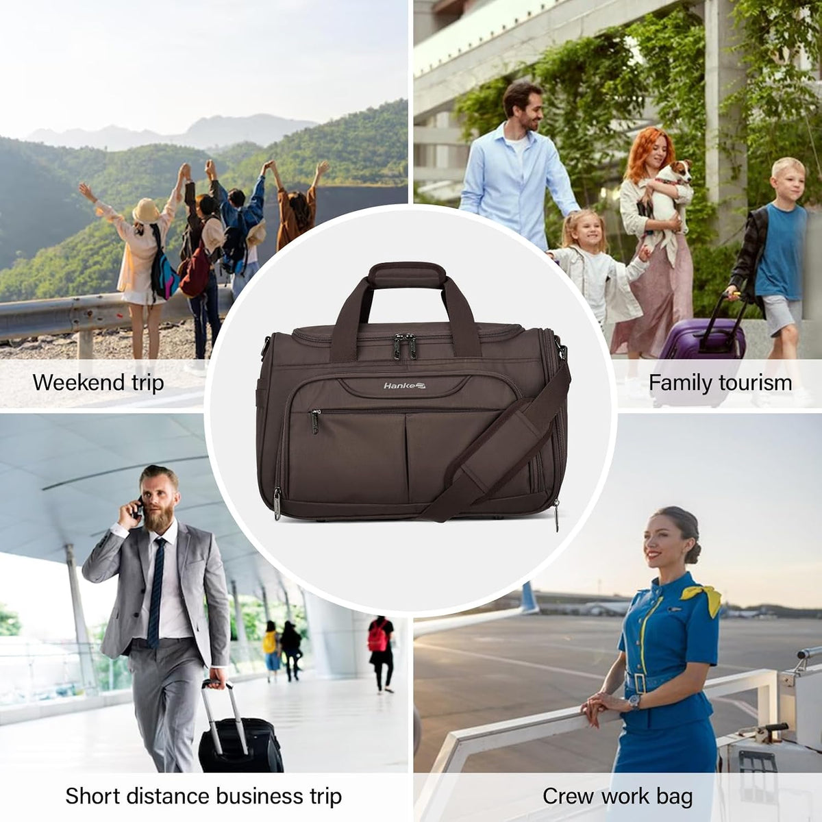 Small Underseat Carry On Luggage Bags for Travel with 10 Pockets.