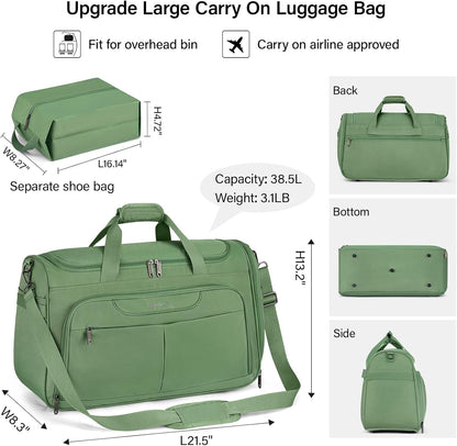 Small Underseat Carry On Luggage Bags for Travel with 10 Pockets.
