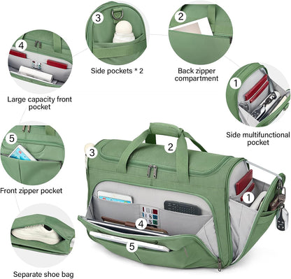 Small Underseat Carry On Luggage Bags for Travel with 10 Pockets.