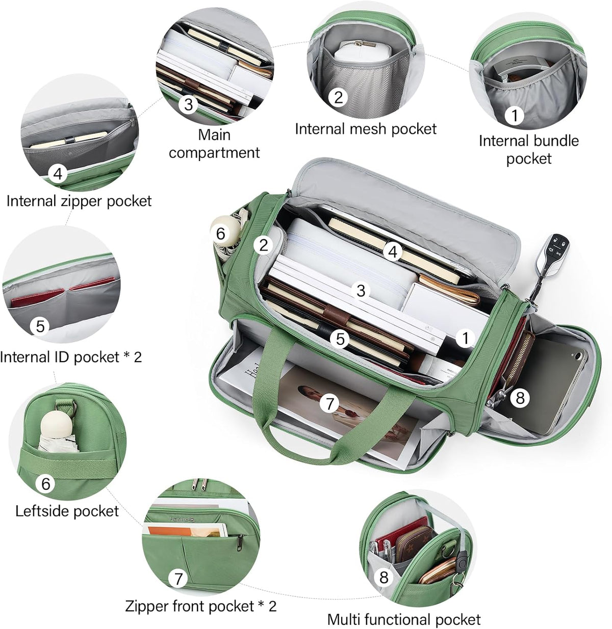 Small Underseat Carry On Luggage Bags for Travel with 10 Pockets.