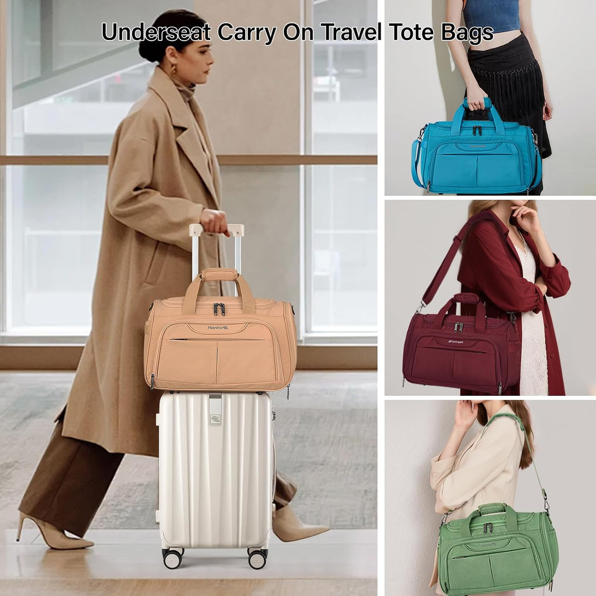 Small Underseat Carry On Luggage Bags for Travel with 10 Pockets.
