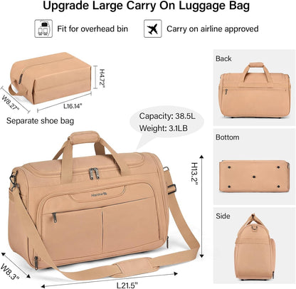 Small Underseat Carry On Luggage Bags for Travel with 10 Pockets.