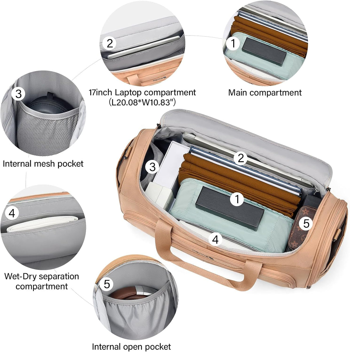 Small Underseat Carry On Luggage Bags for Travel with 10 Pockets.
