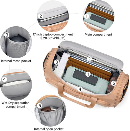 Small Underseat Carry On Luggage Bags for Travel with 10 Pockets.