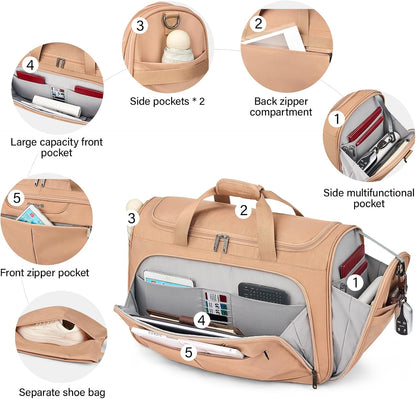 Small Underseat Carry On Luggage Bags for Travel with 10 Pockets.