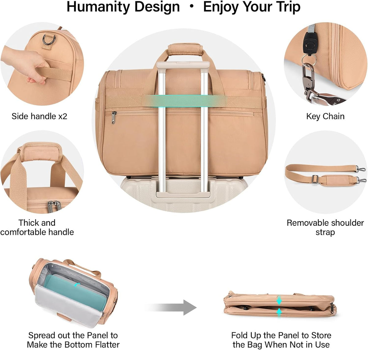 Small Underseat Carry On Luggage Bags for Travel with 10 Pockets.