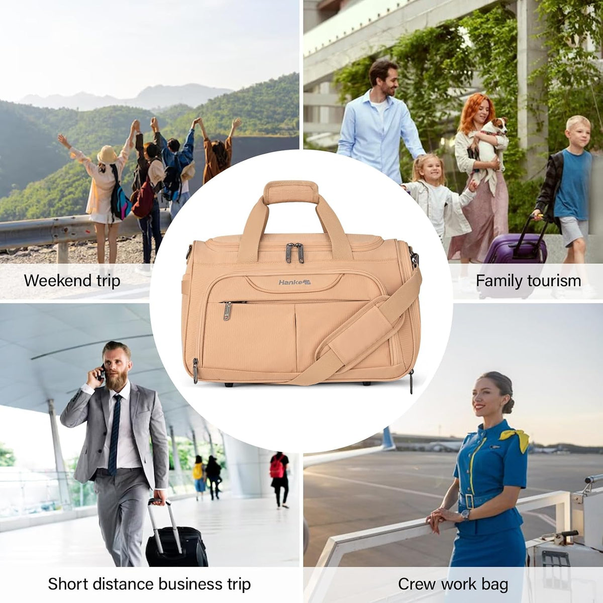 Small Underseat Carry On Luggage Bags for Travel with 10 Pockets.