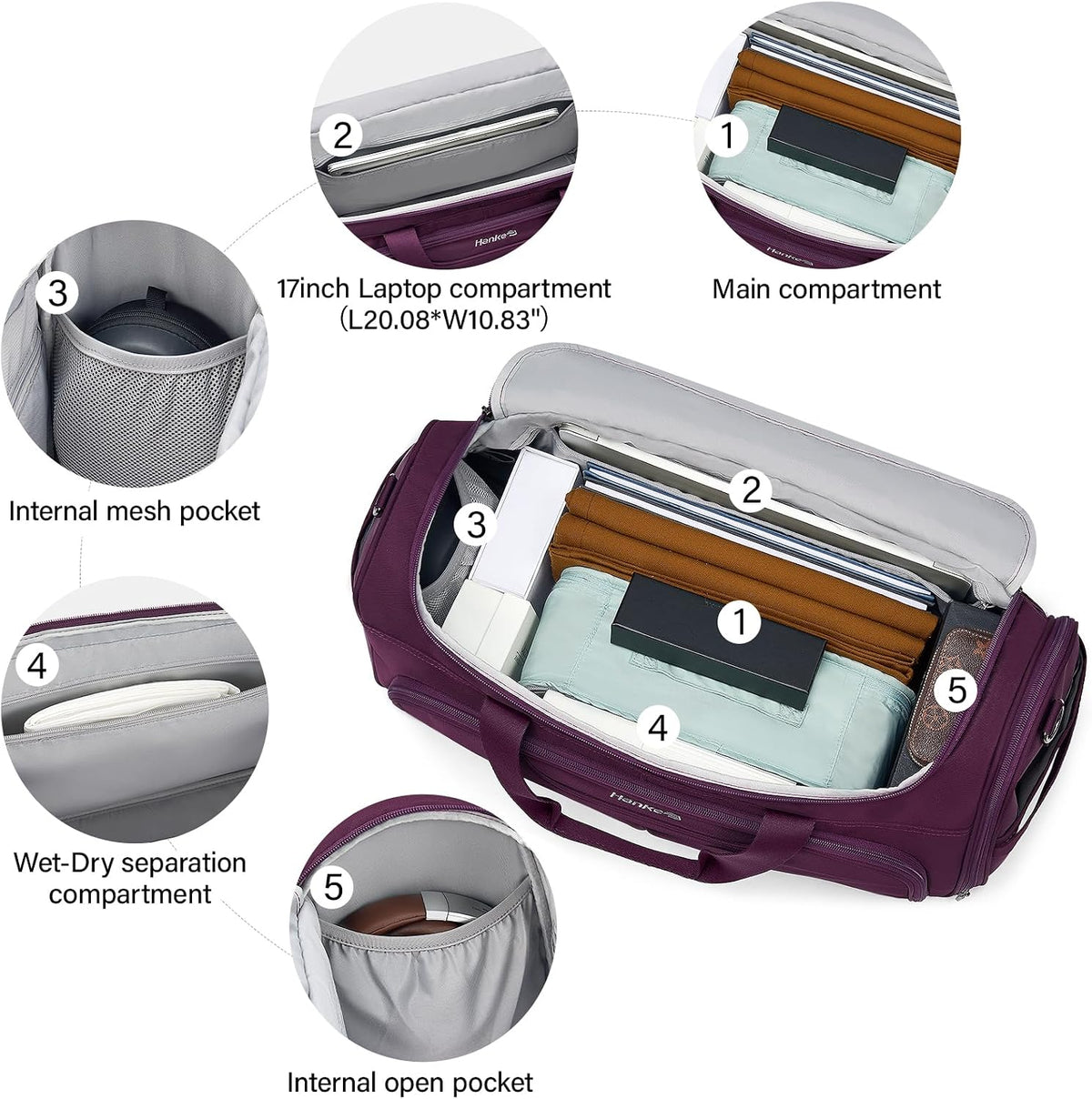 Small Underseat Carry On Luggage Bags for Travel with 10 Pockets.