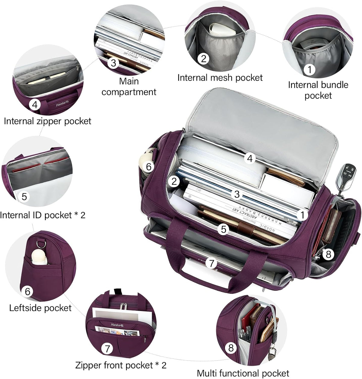 Small Underseat Carry On Luggage Bags for Travel with 10 Pockets.