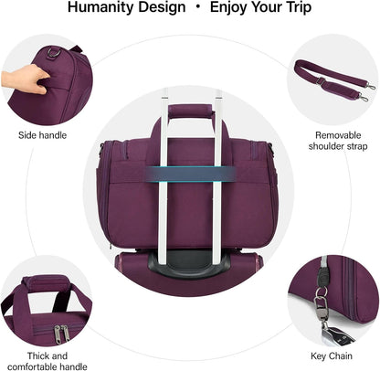 Small Underseat Carry On Luggage Bags for Travel with 10 Pockets.