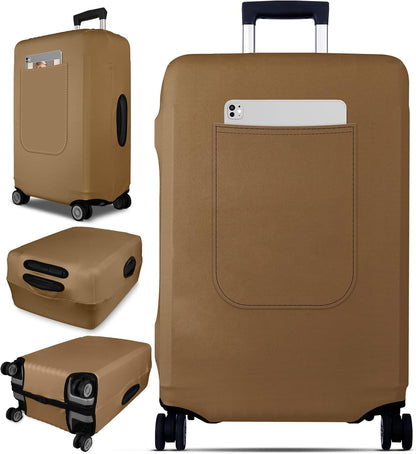 Luggage Cover for Suitcase Tsa Approved Protector - Luggage Sleeve Suit Case Cover Travel Stretch Large Baggage Case Protective Washable Fit 21-23 Inch Brown