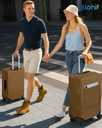 Luggage Cover for Suitcase Tsa Approved Protector - Luggage Sleeve Suit Case Cover Travel Stretch Large Baggage Case Protective Washable Fit 21-23 Inch Brown