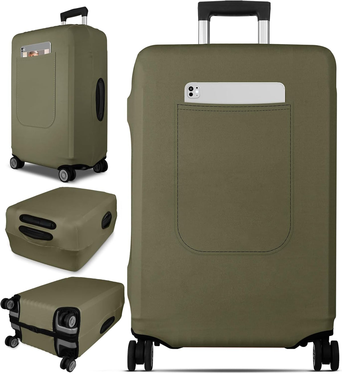Luggage Cover for Suitcase Tsa Approved Protector - Luggage Sleeve Suit Case Cover Travel Stretch Large Baggage Case Protective Washable Fit 21-23 Inch Brown
