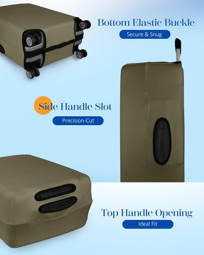 Luggage Cover for Suitcase Tsa Approved Protector - Luggage Sleeve Suit Case Cover Travel Stretch Large Baggage Case Protective Washable Fit 21-23 Inch Brown