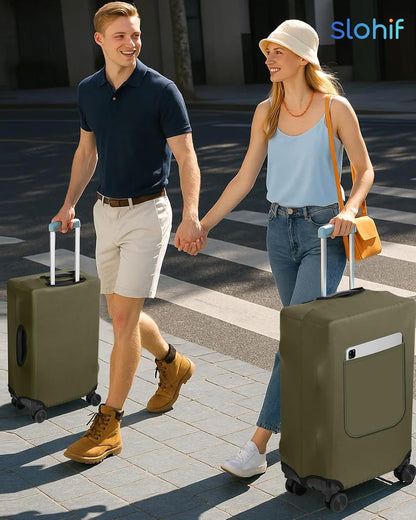 Luggage Cover for Suitcase Tsa Approved Protector - Luggage Sleeve Suit Case Cover Travel Stretch Large Baggage Case Protective Washable Fit 21-23 Inch Brown