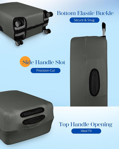 Luggage Cover for Suitcase Tsa Approved Protector - Luggage Sleeve Suit Case Cover Travel Stretch Large Baggage Case Protective Washable Fit 21-23 Inch Brown