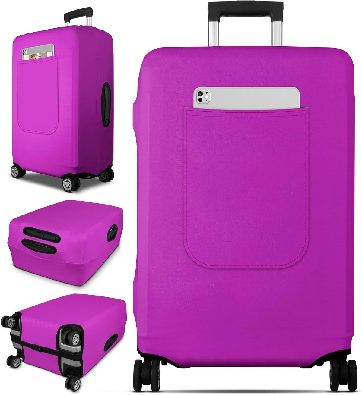 Luggage Cover for Suitcase Tsa Approved Protector - Luggage Sleeve Suit Case Cover Travel Stretch Large Baggage Case Protective Washable Fit 21-23 Inch Brown