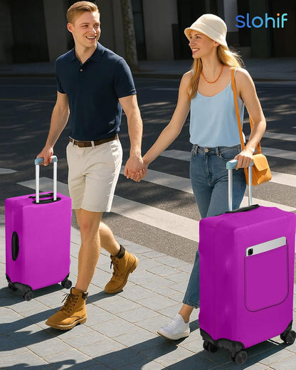 Luggage Cover for Suitcase Tsa Approved Protector - Luggage Sleeve Suit Case Cover Travel Stretch Large Baggage Case Protective Washable Fit 21-23 Inch Brown