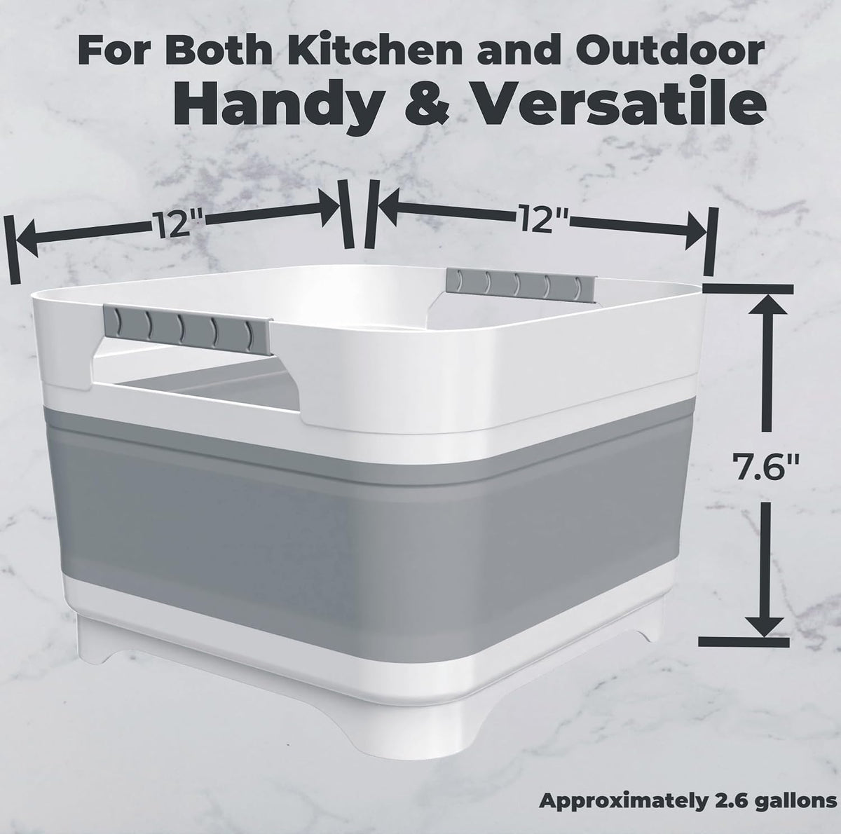 GIMWA 2.6 Gal Collapsible Baby Bottle Wash Basin with Drain Plug