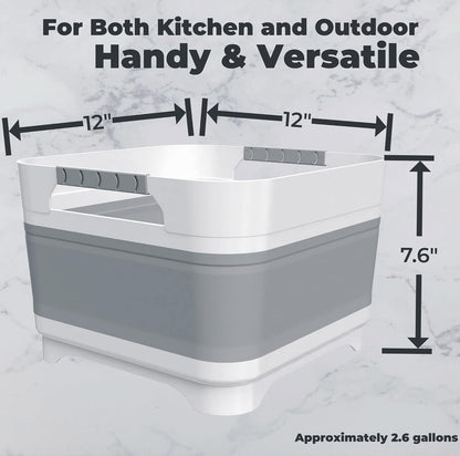GIMWA 2.6 Gal Collapsible Baby Bottle Wash Basin with Drain Plug