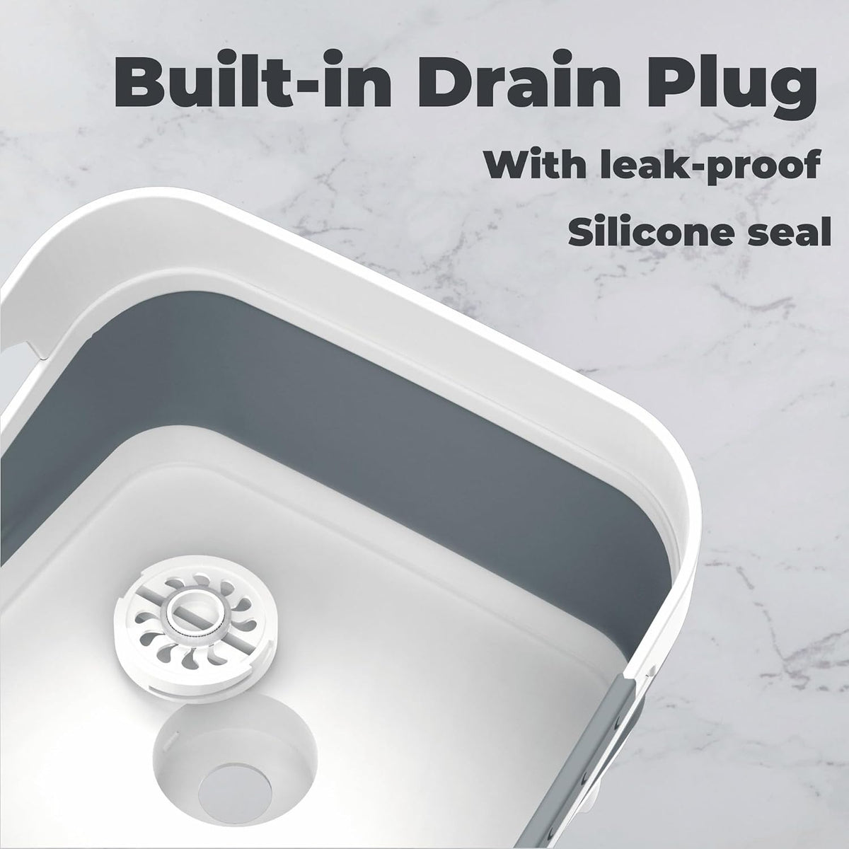 GIMWA 2.6 Gal Collapsible Baby Bottle Wash Basin with Drain Plug