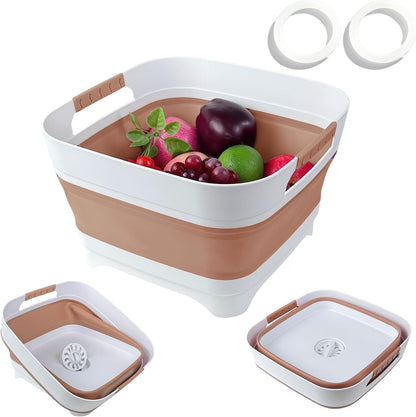 GIMWA 2.6 Gal Collapsible Baby Bottle Wash Basin with Drain Plug